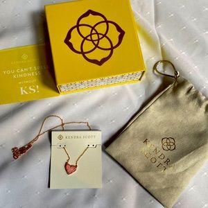 Kendra Scott light pink Drusy heart pendant necklace